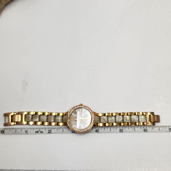 Fossil ES3716 Virginia Rose Gold Tone Cream Acetate Womens Watch 30mm Classic - Picture 8 of 9